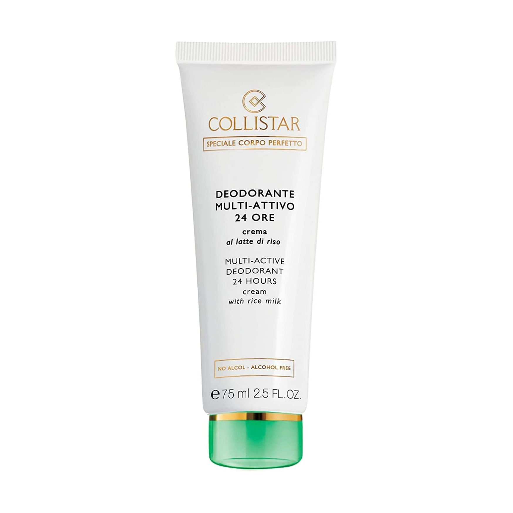 Мультиактивний крем-дезодорант Collistar Multi-Active Deodorant 24 Hours Cream With Rice Milk, жіночий, 75 мл